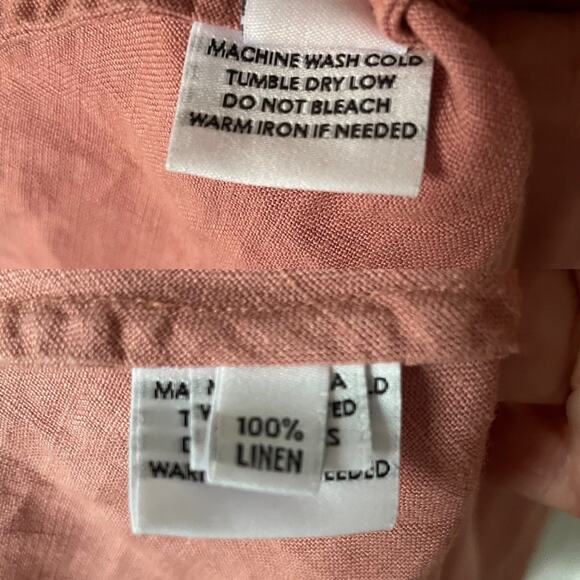 Esby 100% Linen Crew Neck Short Sleeve Shirt Size Small - Picture 5 of 6